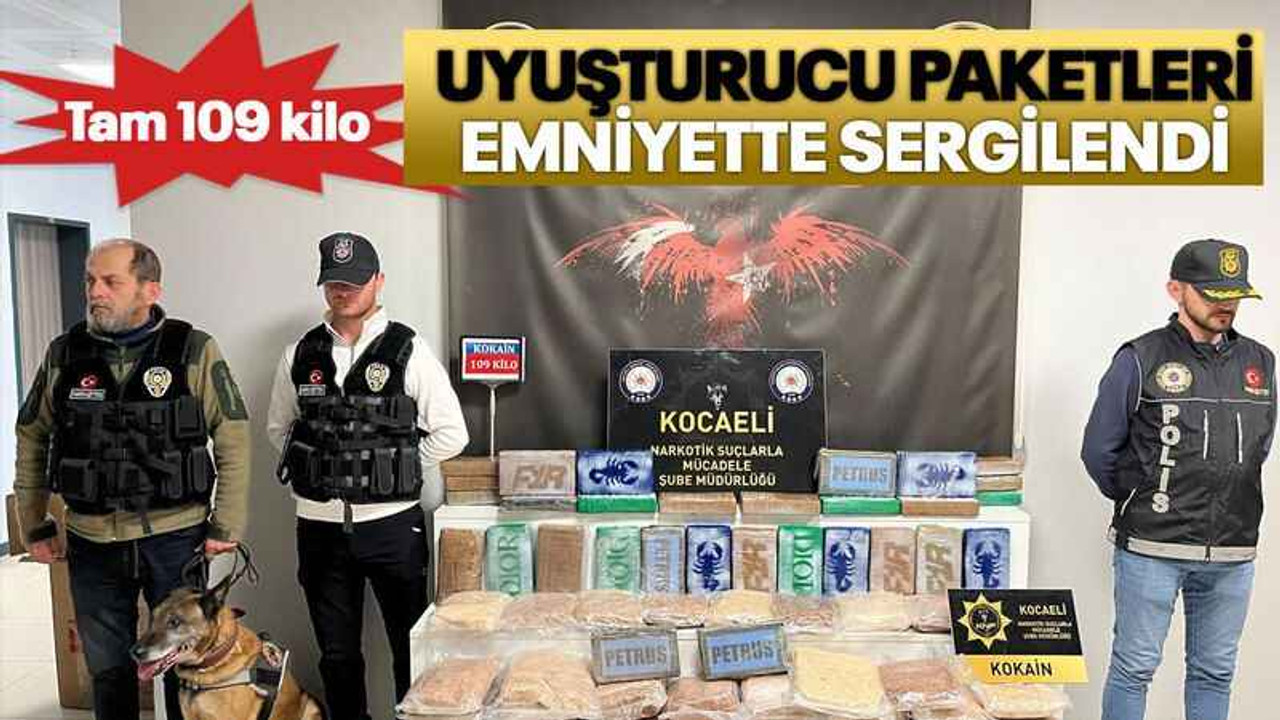 Uyuşturucu paketleri emniyette sergilendi
